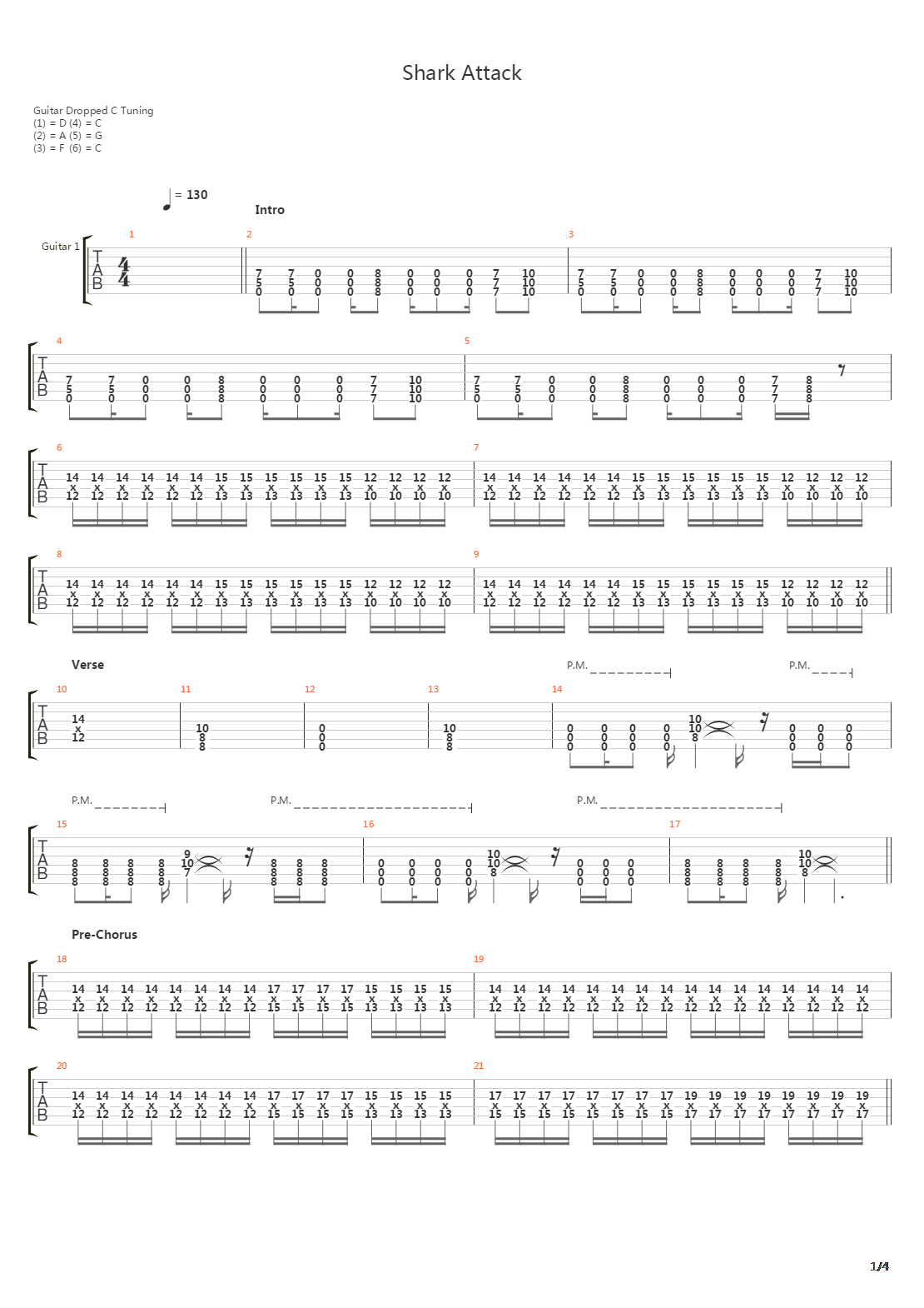 Shark Attack吉他谱