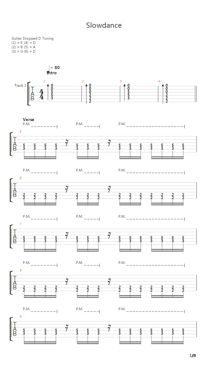 Slowdance吉他谱