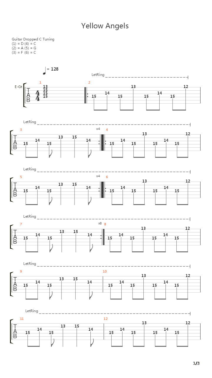 Yellow Angels吉他谱