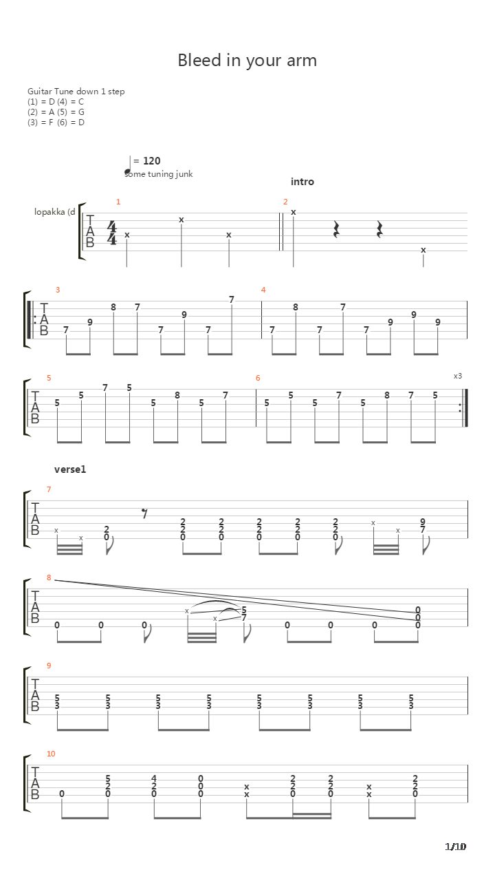 Bleed In My Arms吉他谱