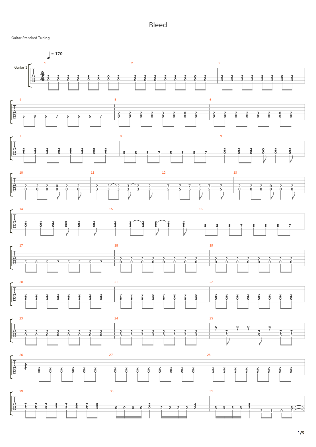 Bleed吉他谱