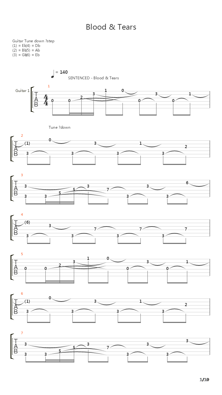 Blood And Tears吉他谱