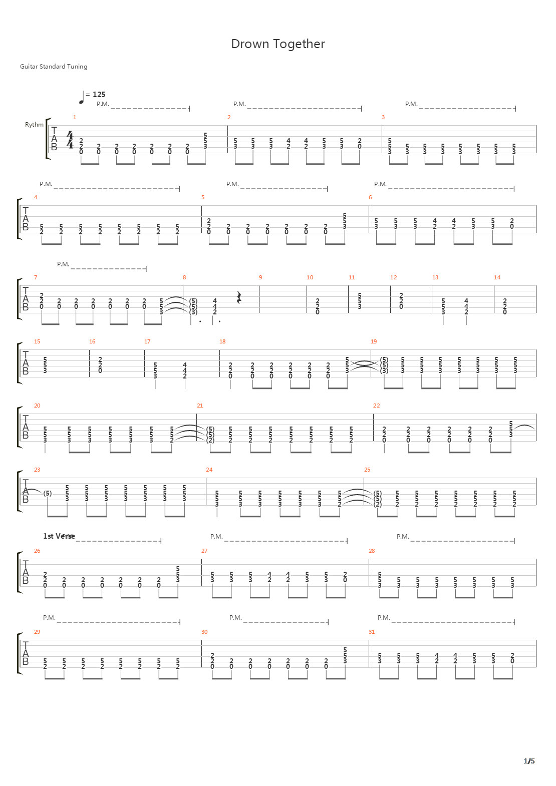 Drown Together吉他谱