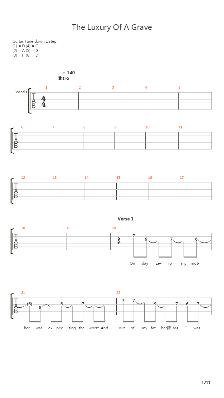 Luxury Of A Grave吉他谱