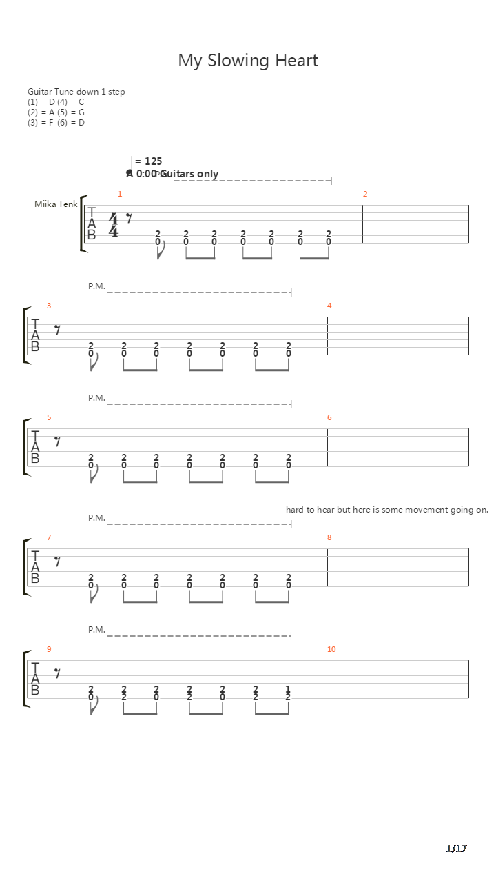 My Slowing Heart吉他谱