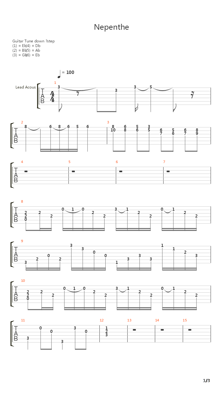 Nepenthe吉他谱
