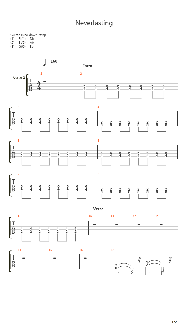 Neverlasting吉他谱