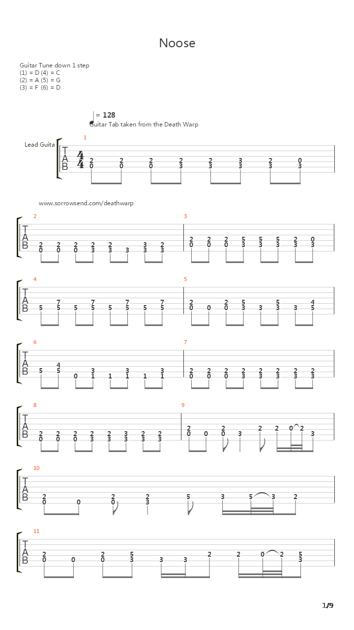 Noose吉他谱