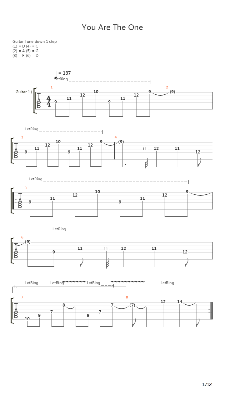 You Are The One吉他谱