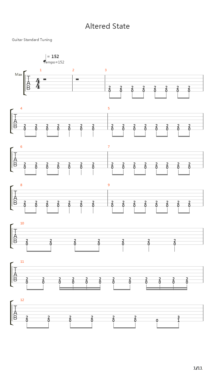 Altered State吉他谱