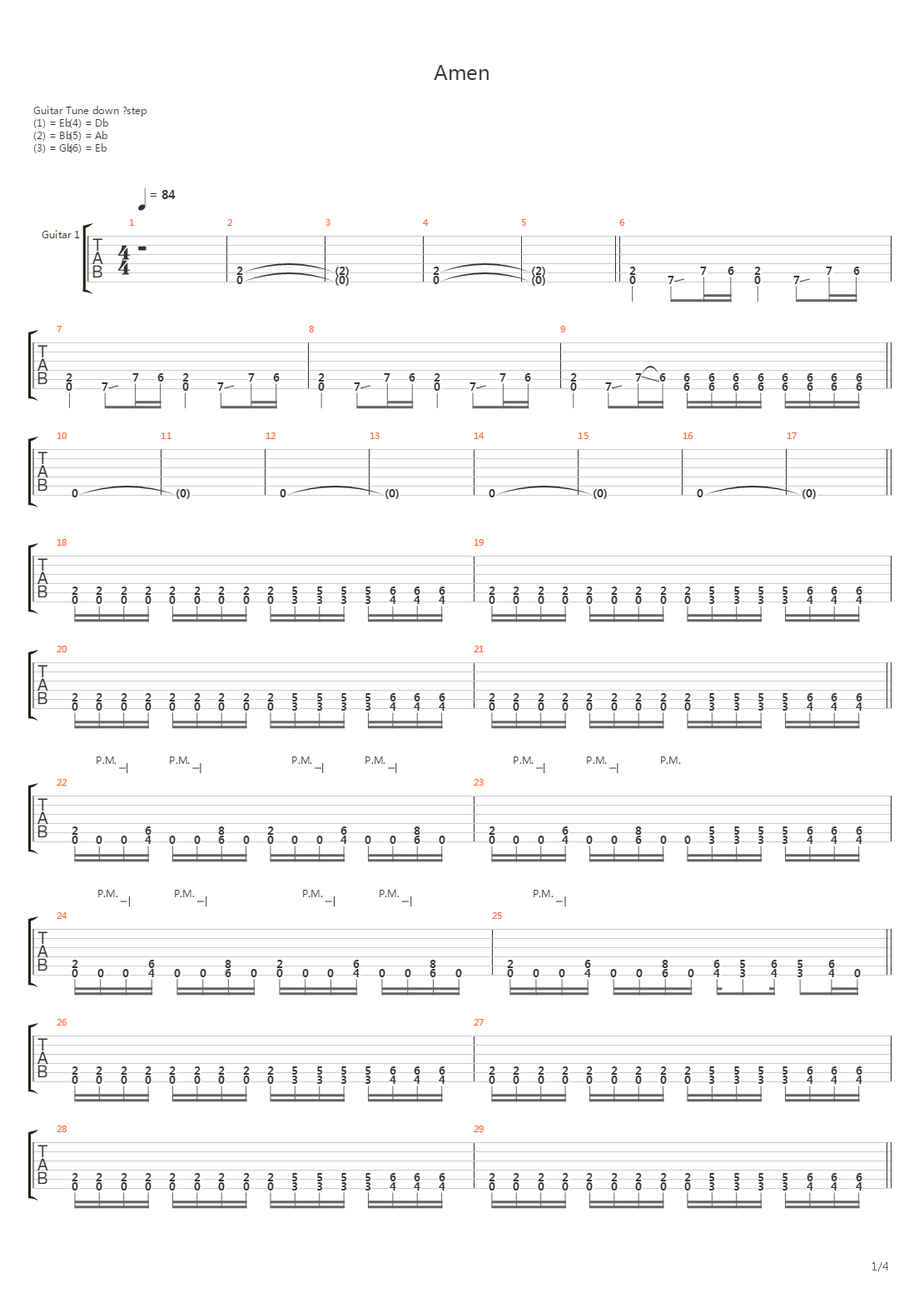 Amen吉他谱