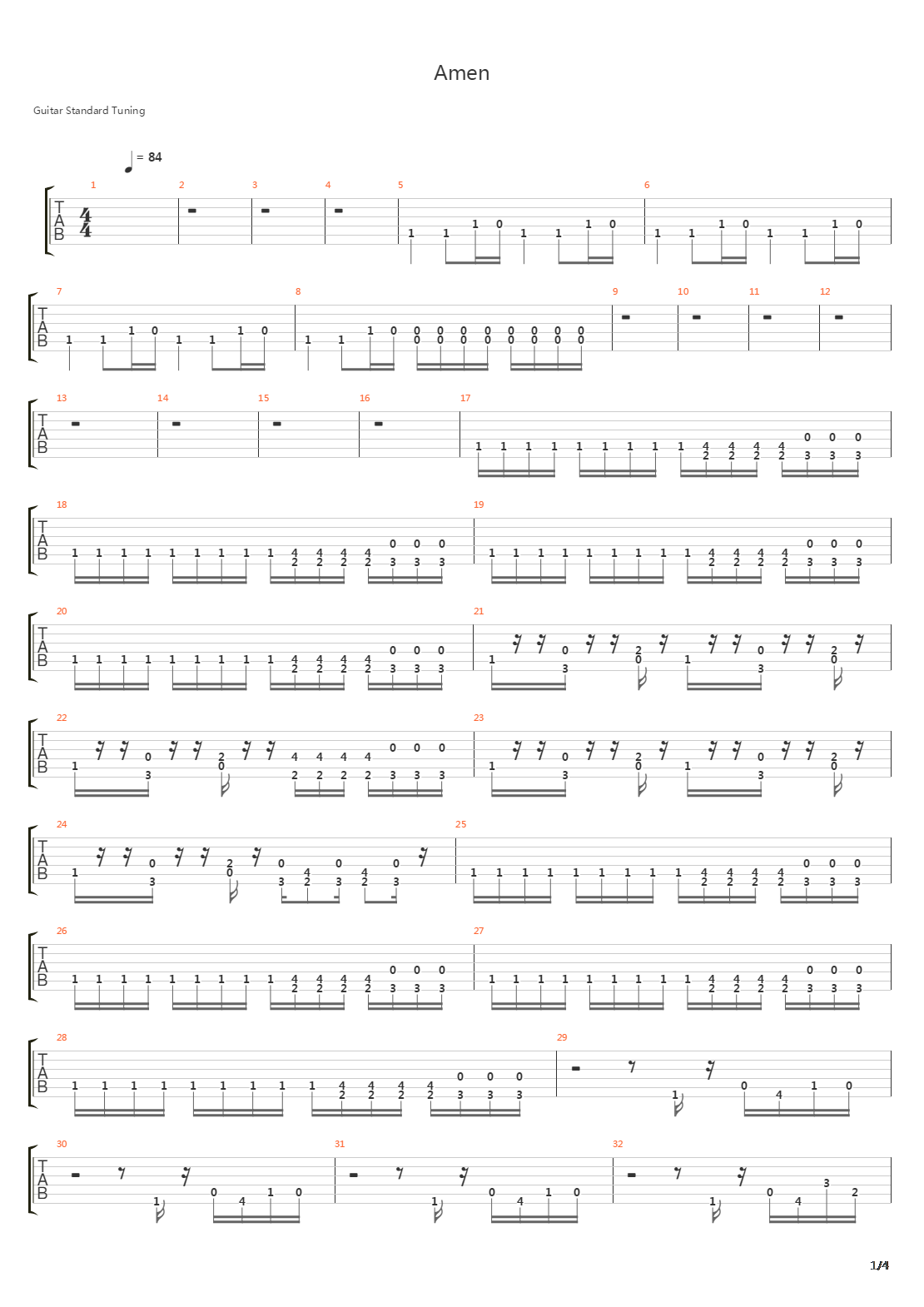 Amen吉他谱