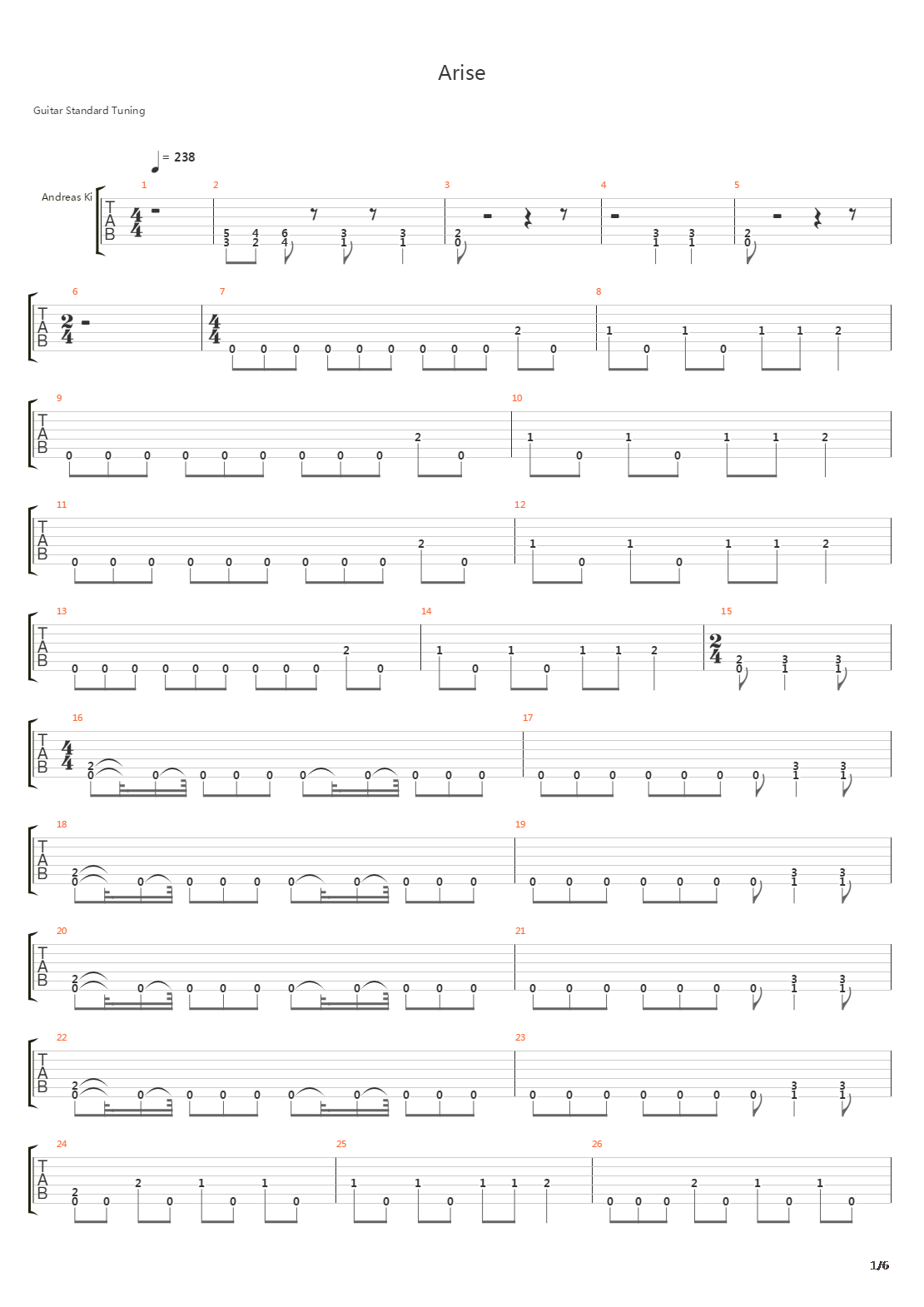 Arise吉他谱