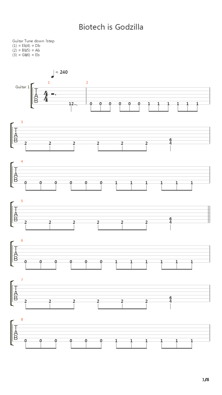 Biotech Is Godzilla吉他谱