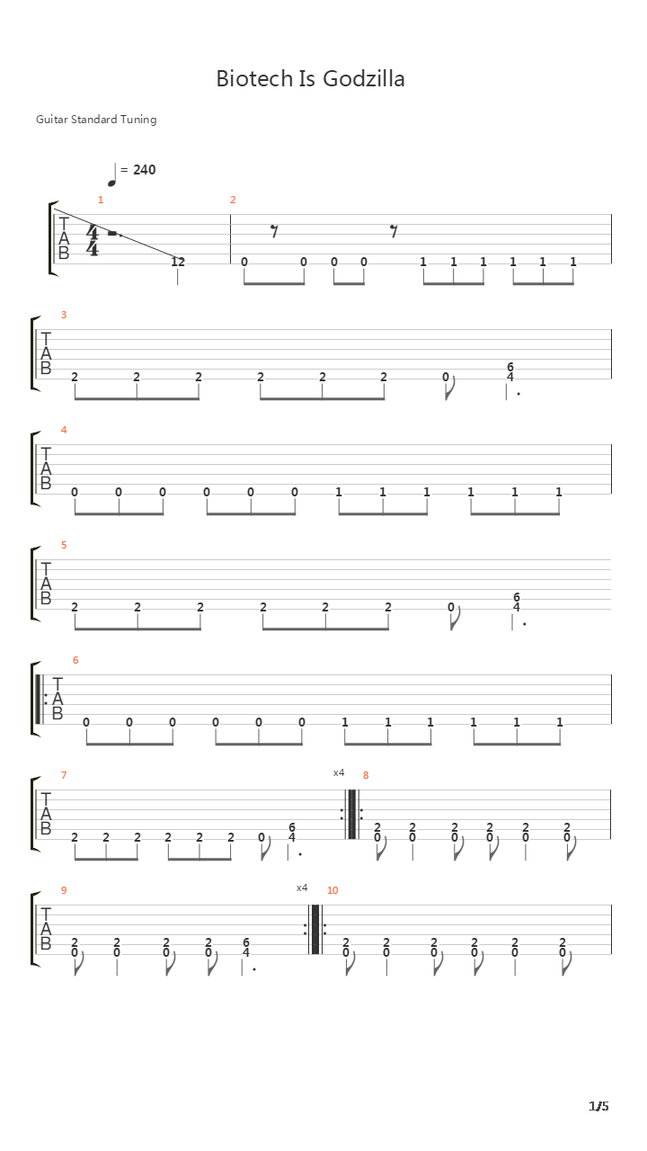 Biotech Is Godzilla吉他谱