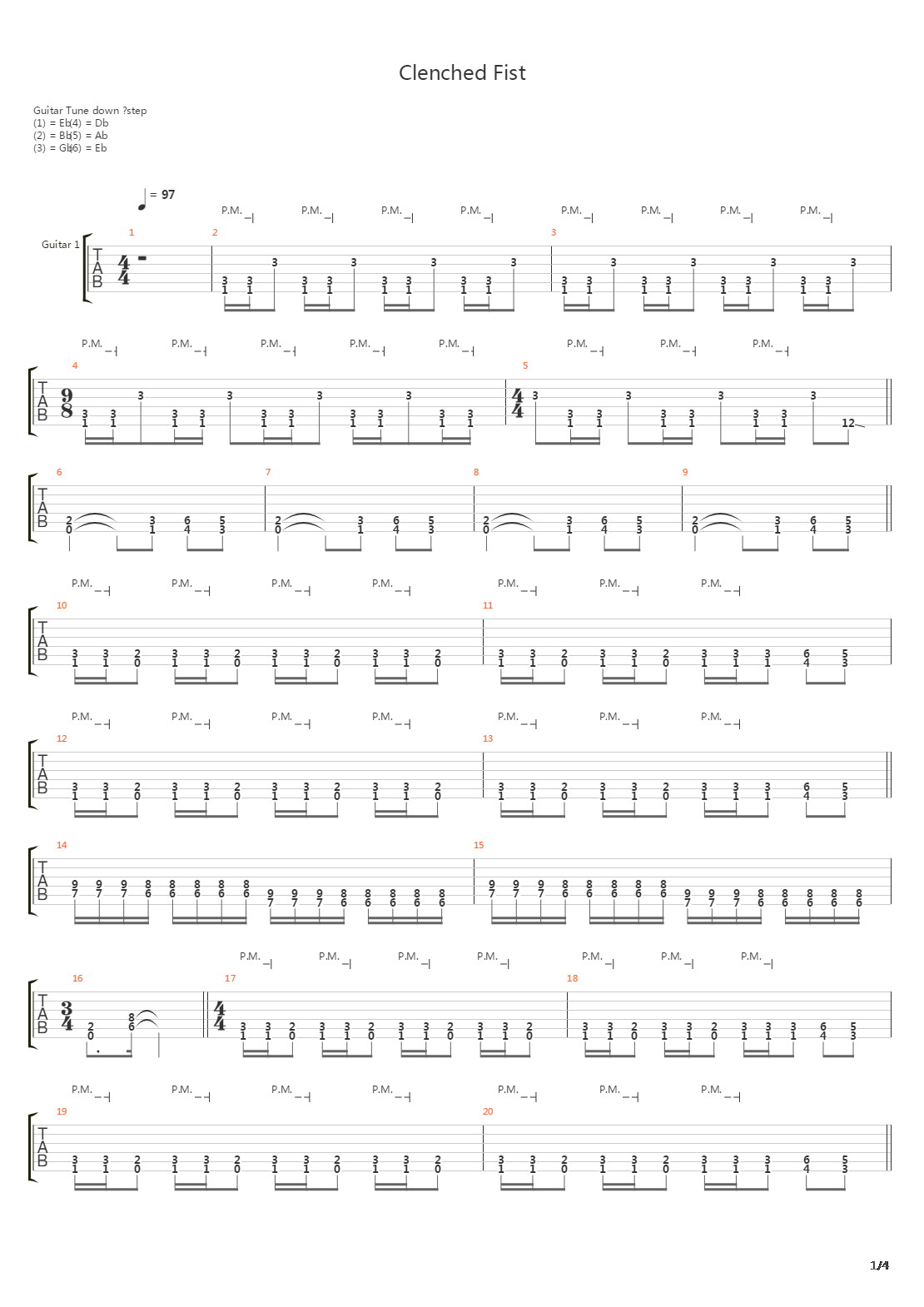 Clenched Fist吉他谱