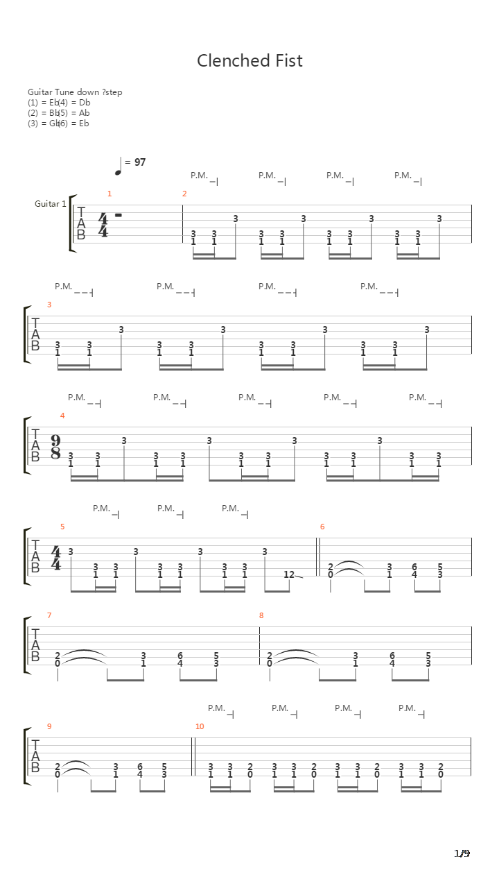 Clenched Fist吉他谱