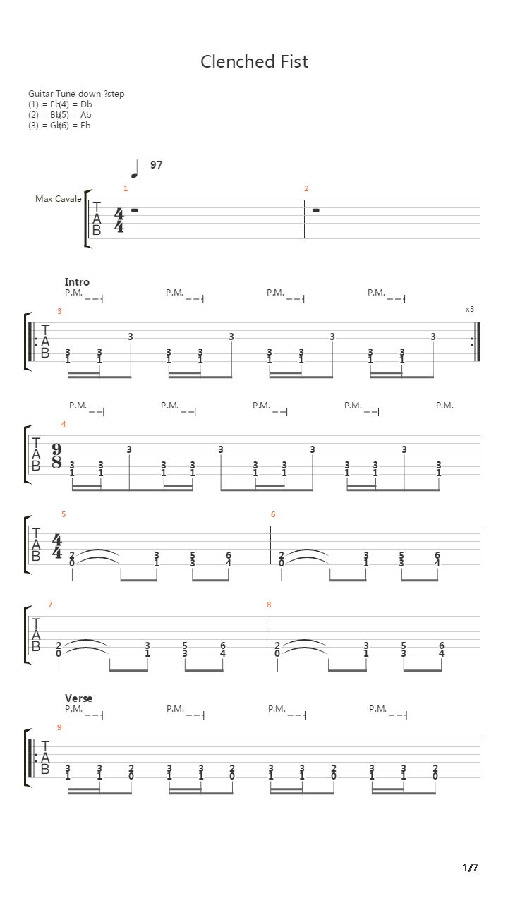 Clenched Fist吉他谱