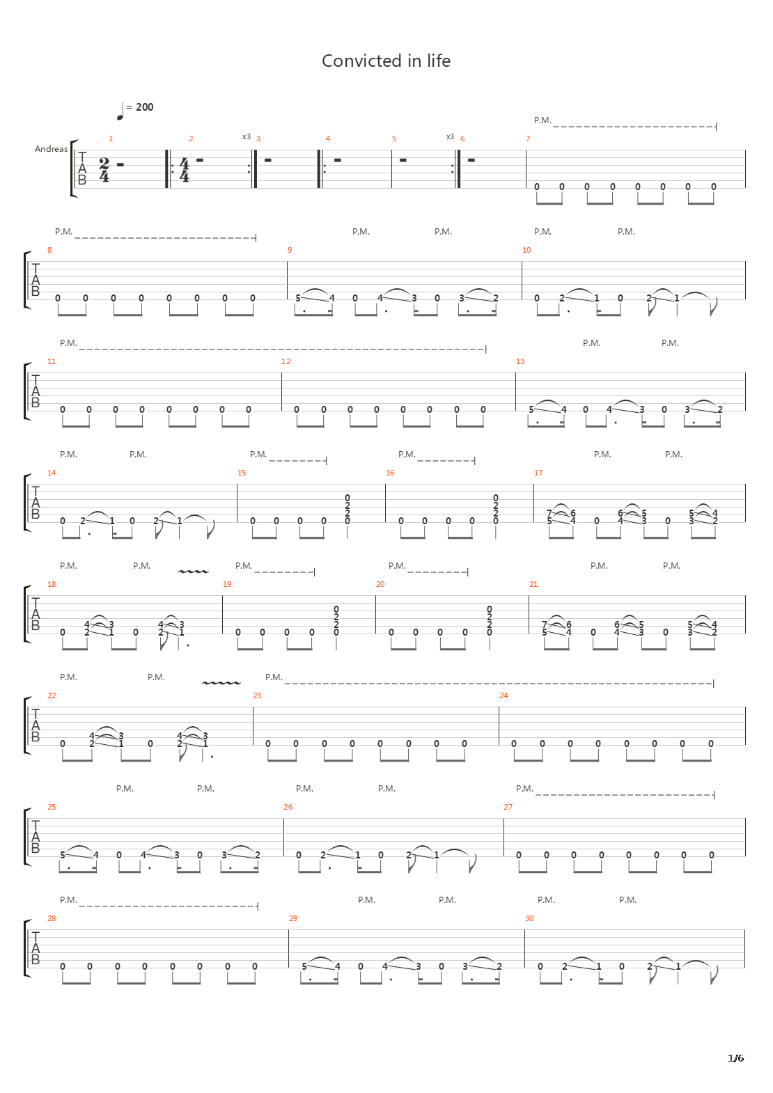 Convicted In Life吉他谱