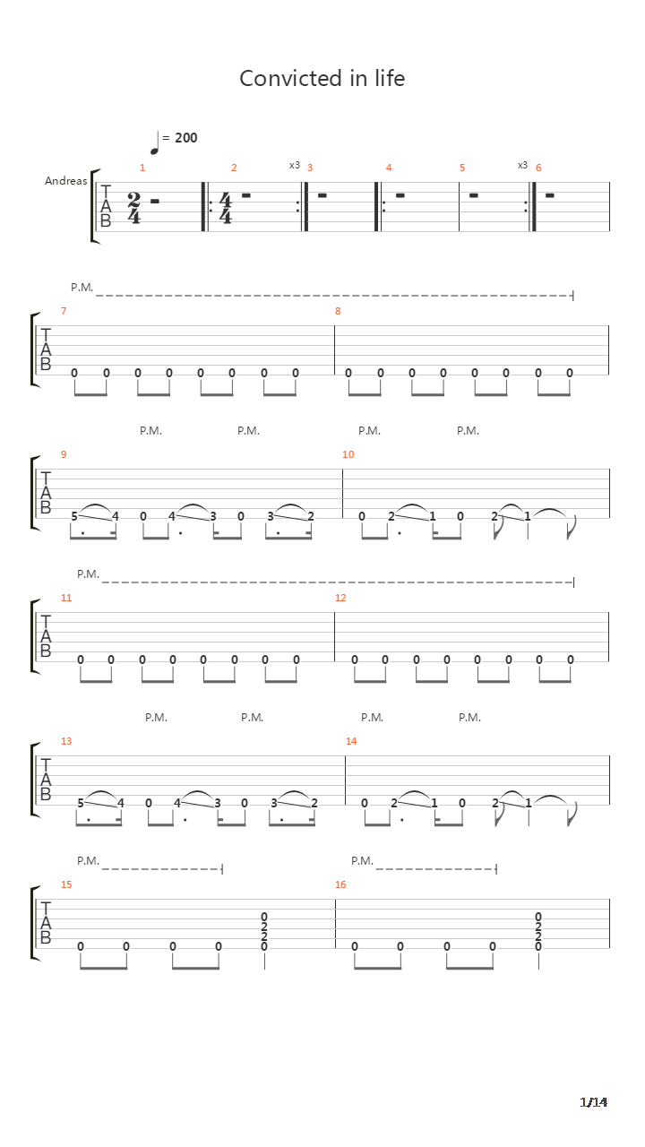 Convicted In Life吉他谱