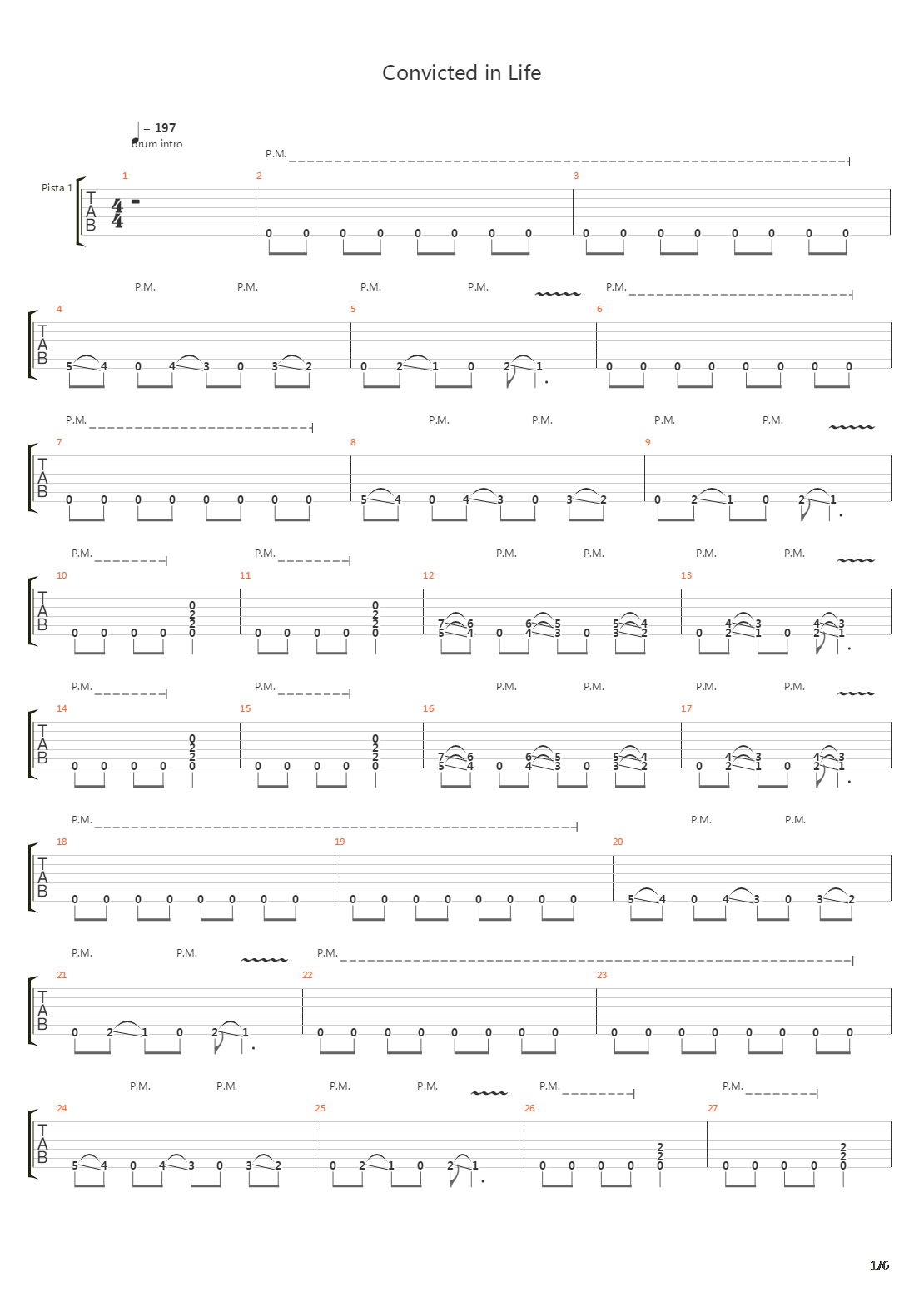 Convicted In Life吉他谱
