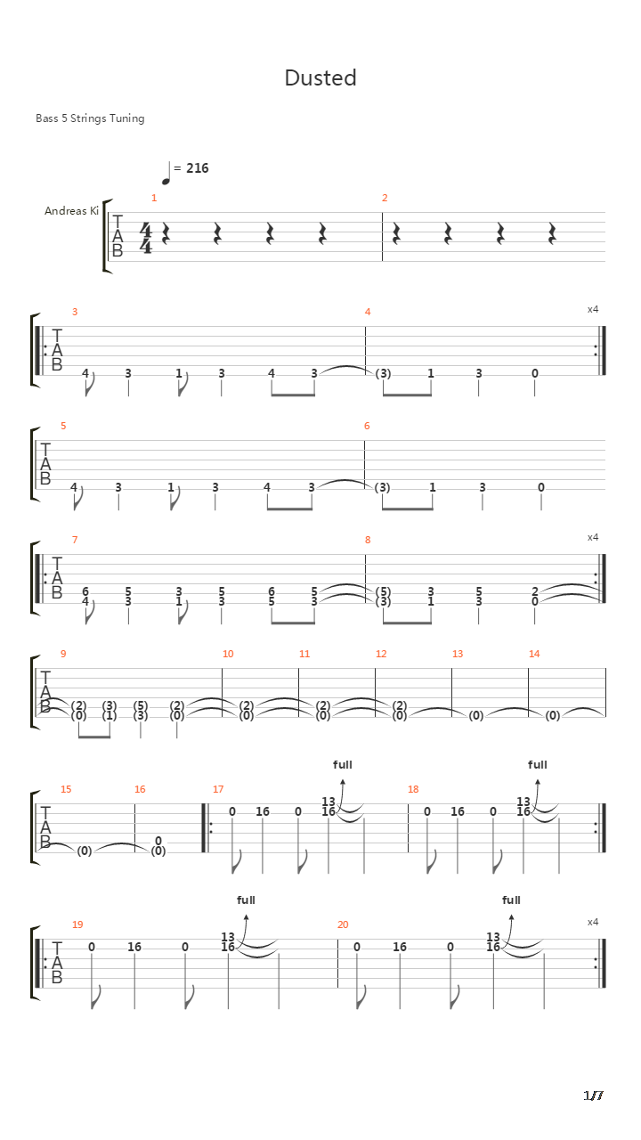Dusted吉他谱