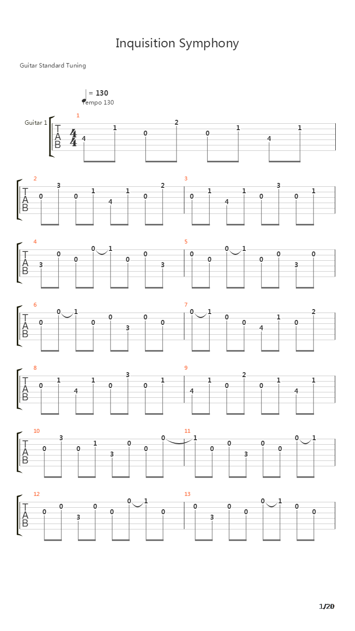 Inquisition Symphony吉他谱