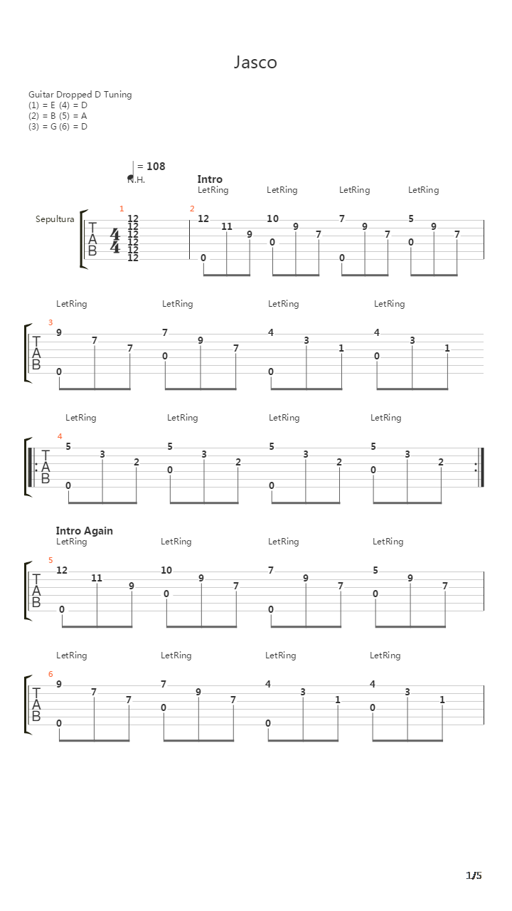 Jasco吉他谱