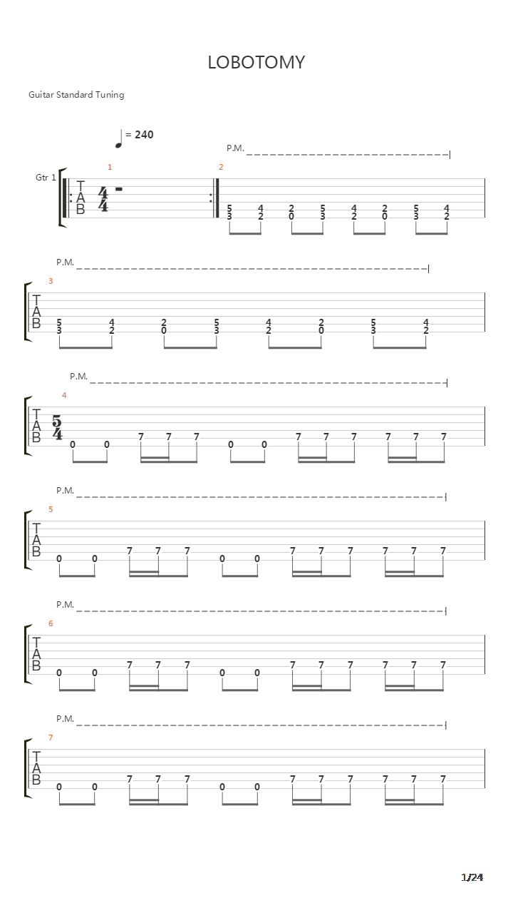 Lobotomy吉他谱