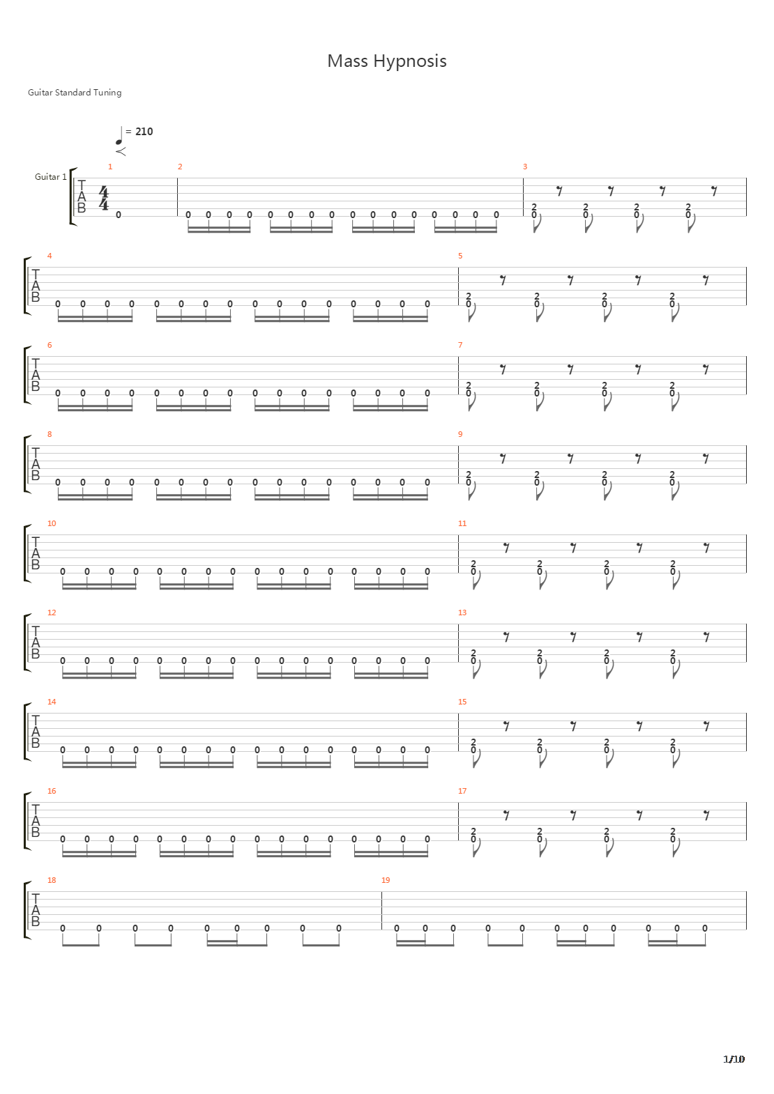 Mass Hypnosis吉他谱