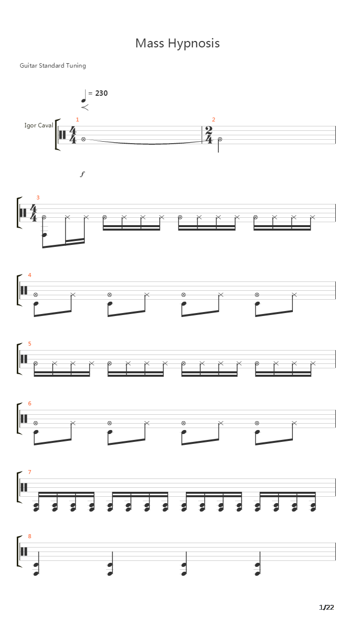 Mass Hypnosis吉他谱