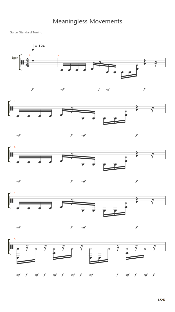 Meaningless Movements吉他谱