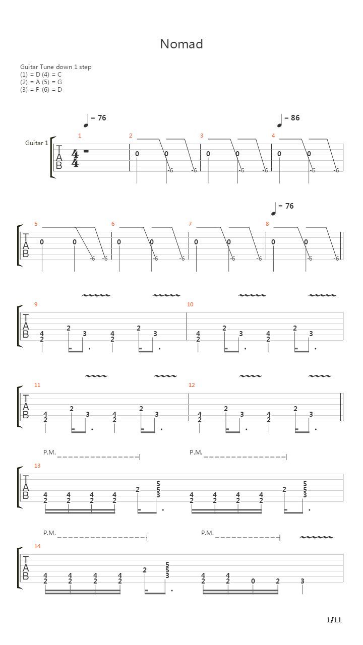 Nomad吉他谱