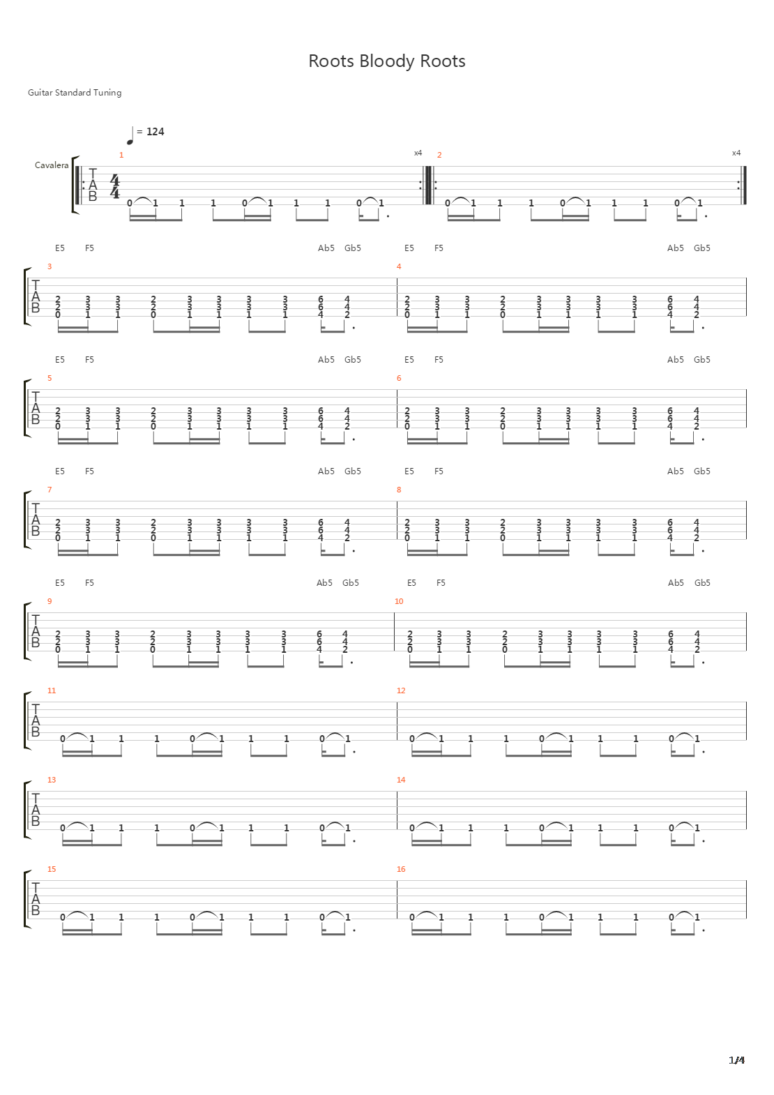 Roots Bloody Roots吉他谱