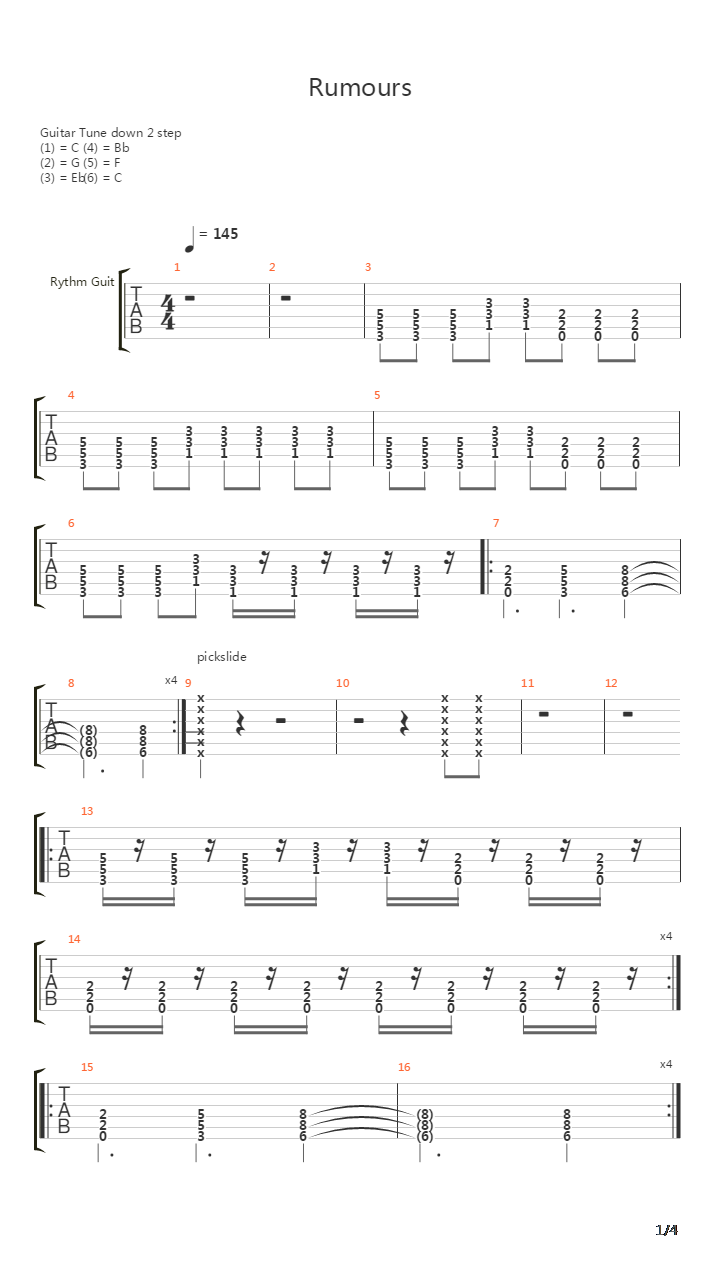 Rumors吉他谱