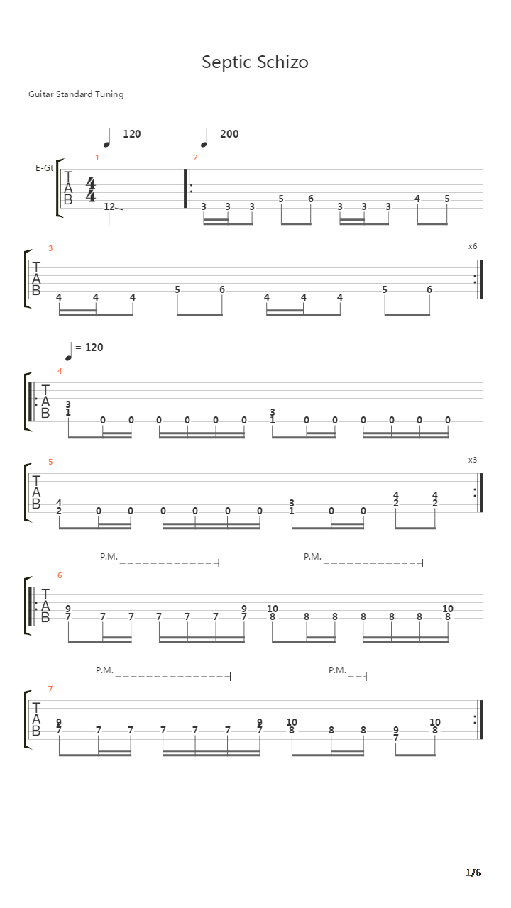 Septic Schizo吉他谱
