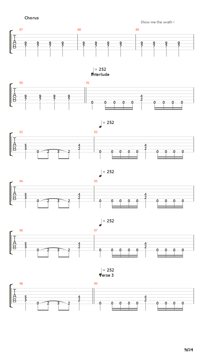 Show Me The Wrath吉他谱