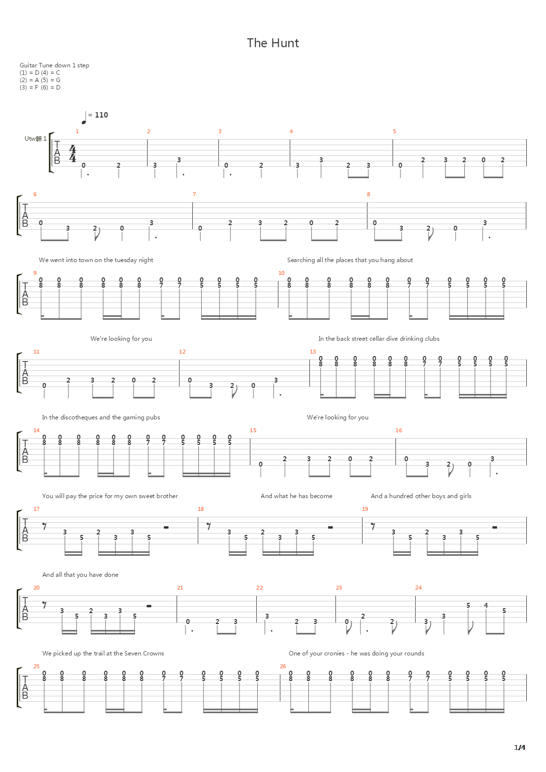 The Hunt吉他谱