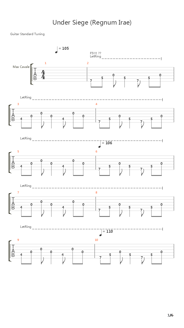 Under Seige吉他谱