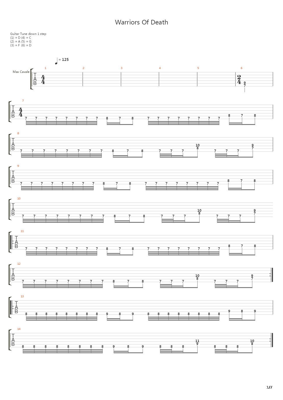 Warriors Of Death吉他谱