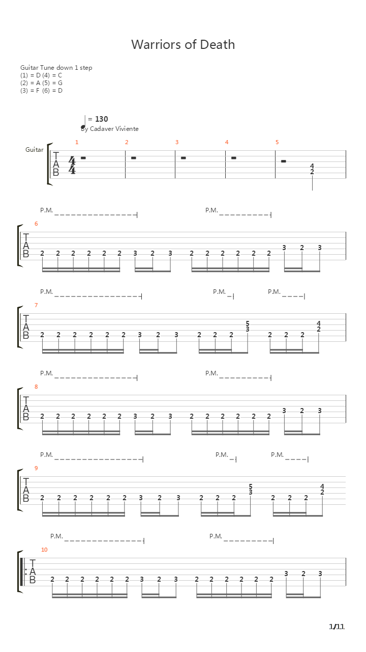 Warrios Of Death吉他谱