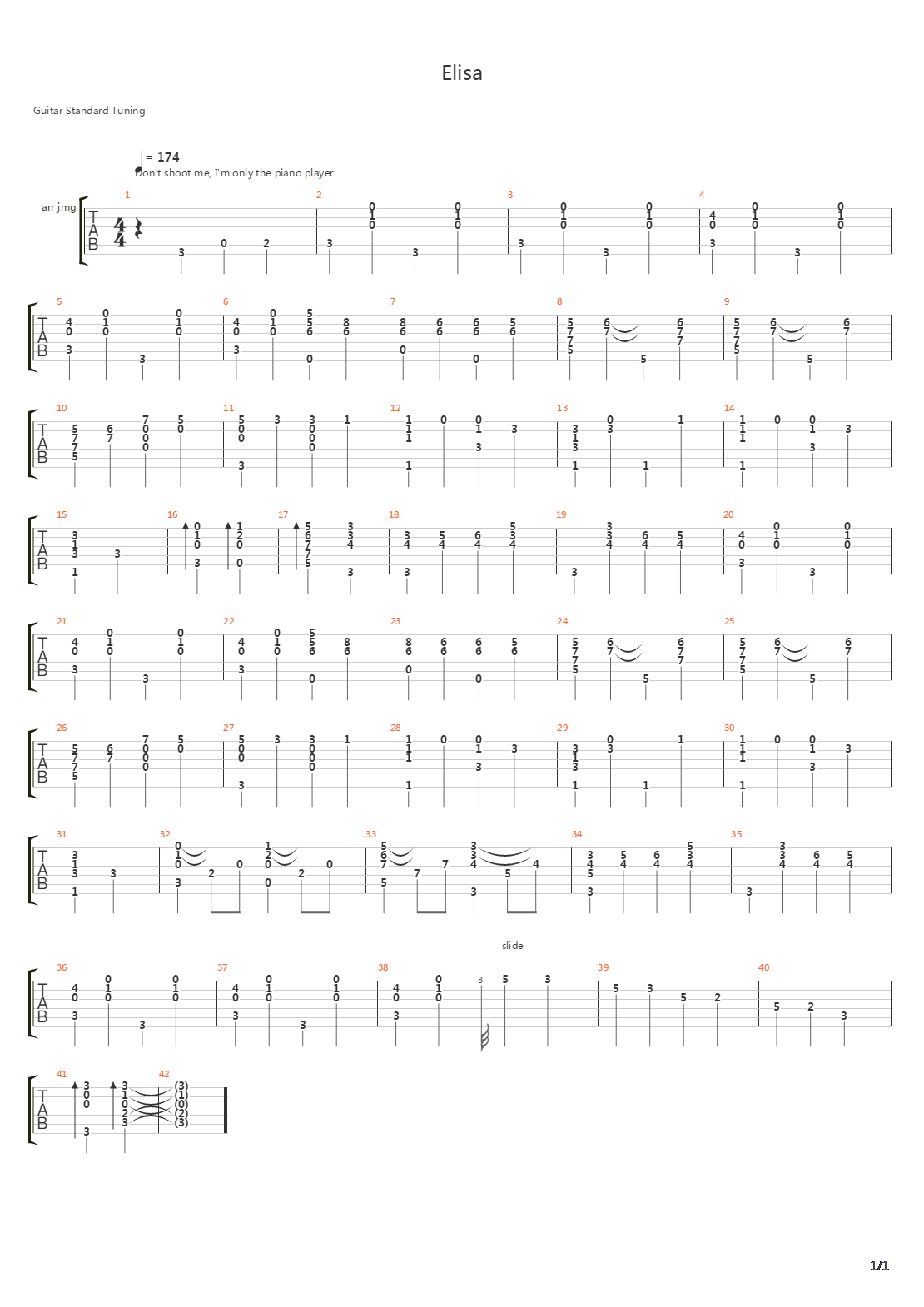 Elisa吉他谱