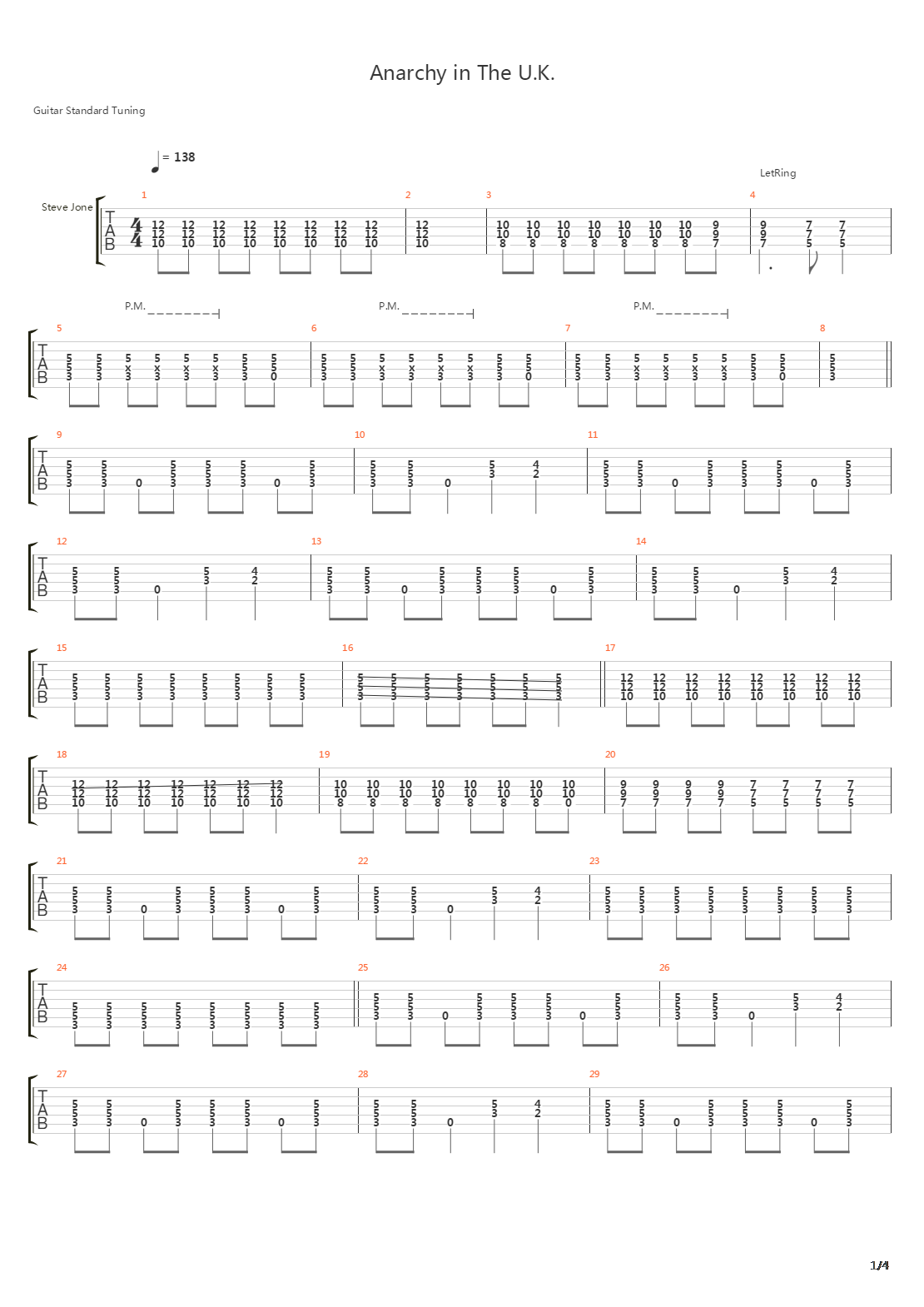 Anarchy In The Uk吉他谱