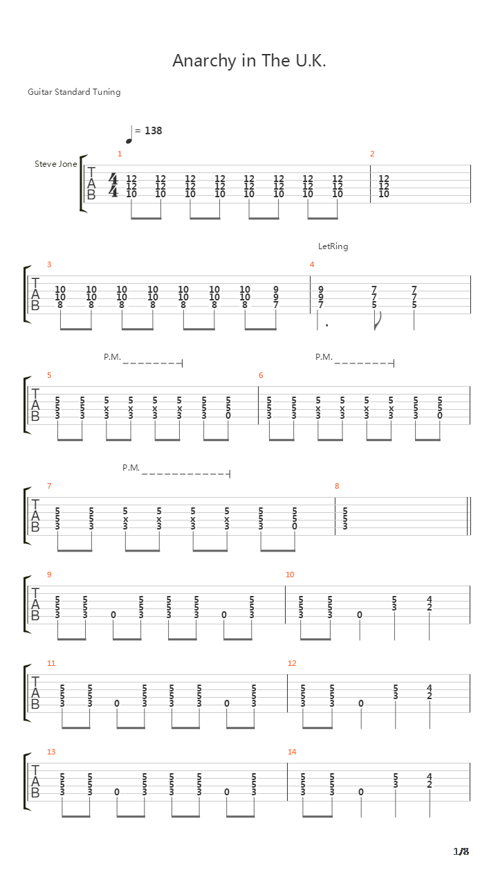 Anarchy In The Uk吉他谱