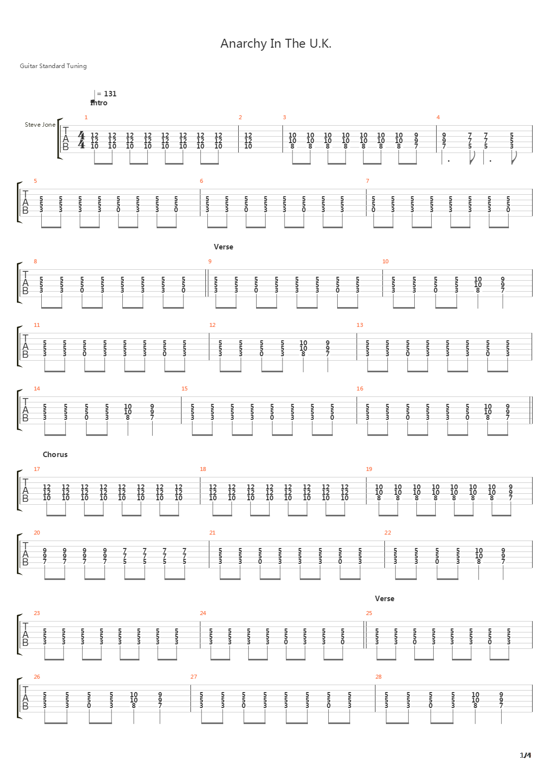 Anrachy In The Uk吉他谱