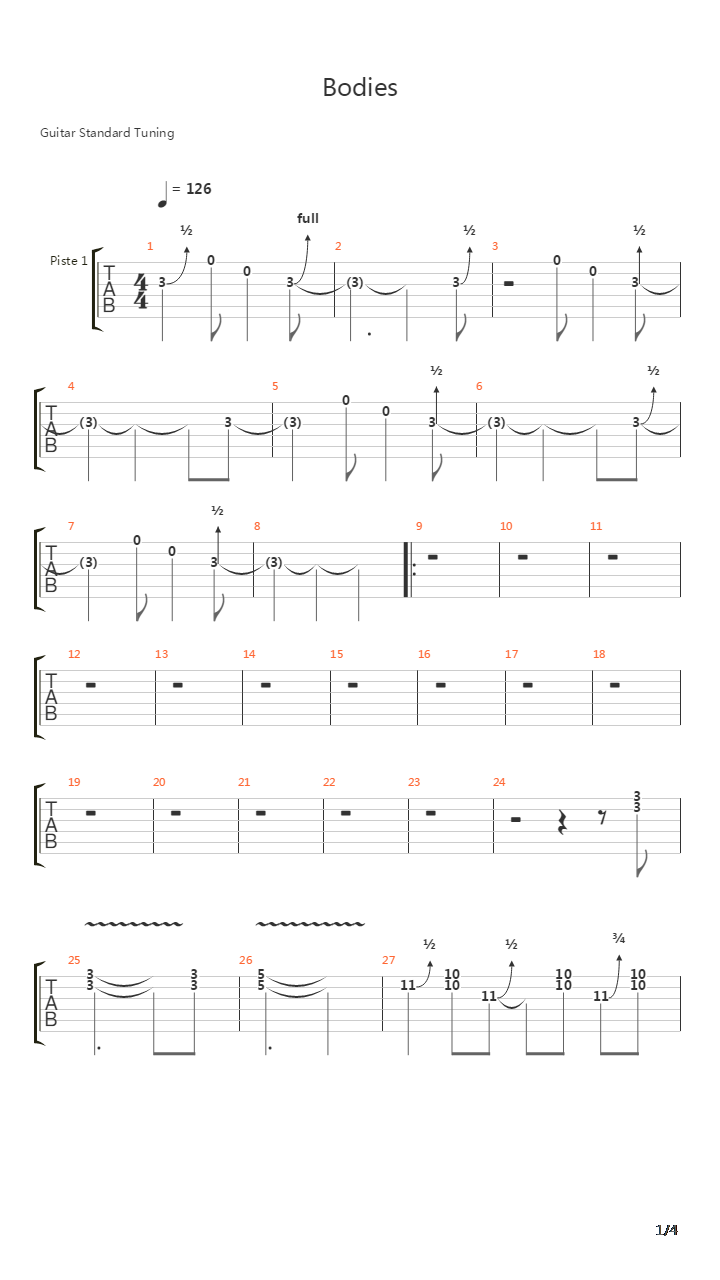 Bodies吉他谱
