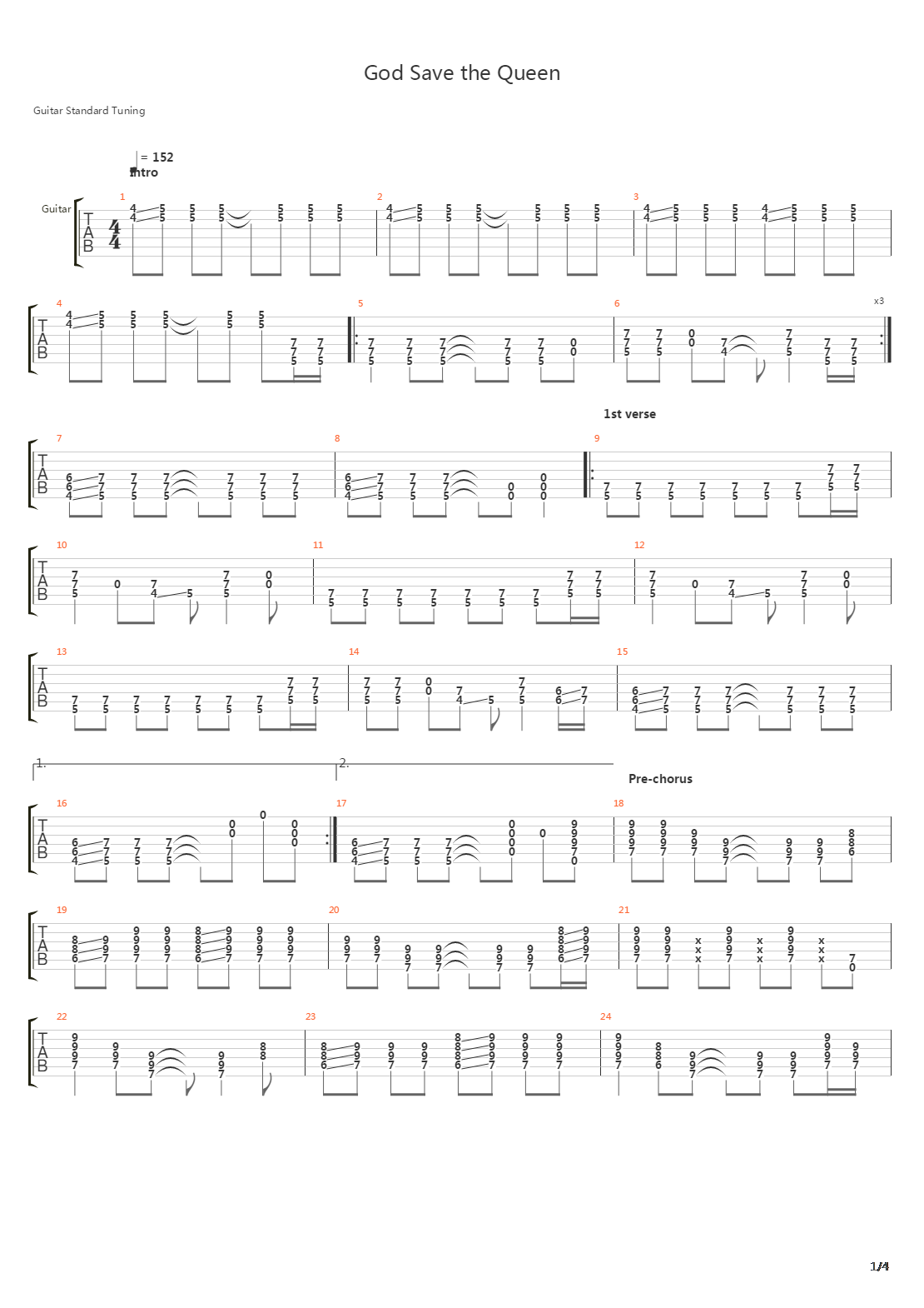 God Save The Queen吉他谱