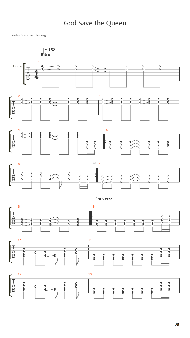 God Save The Queen吉他谱