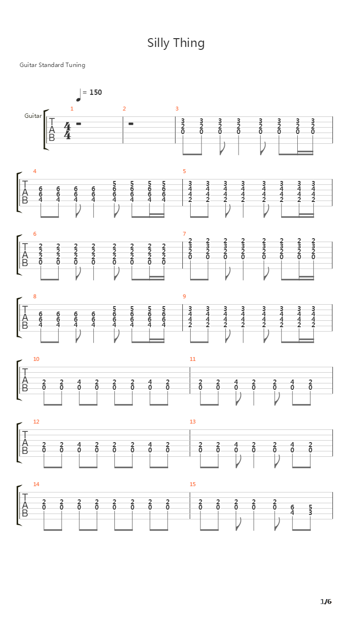 Silly Thing吉他谱
