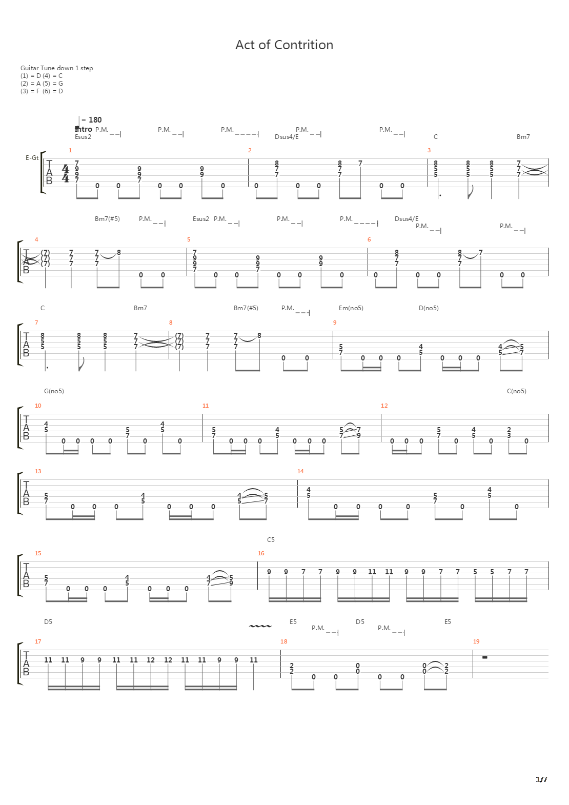 Act Of Contrition吉他谱